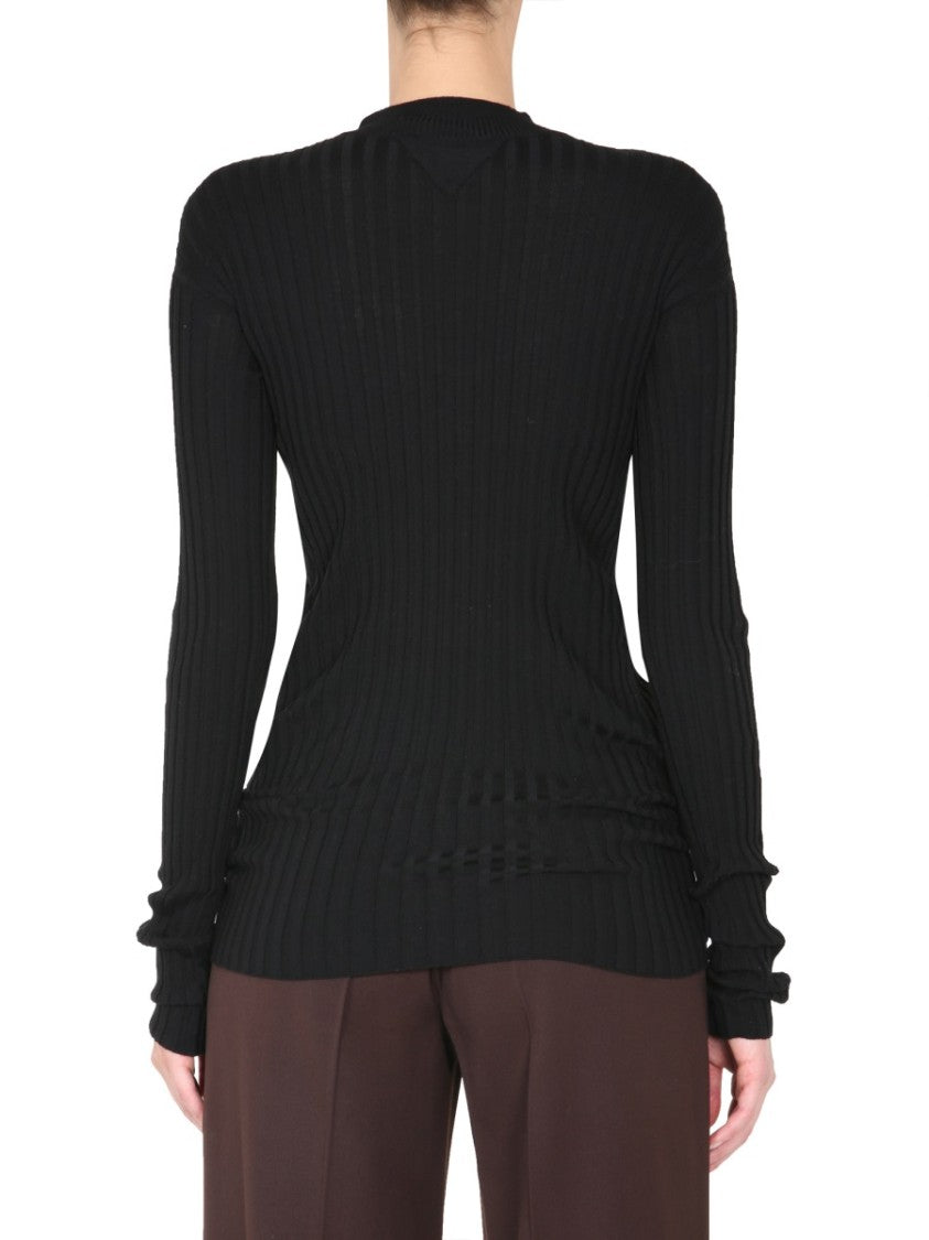 Bottega Veneta Polo Neck Turtleneck Sweater With Elongated Sleeves
