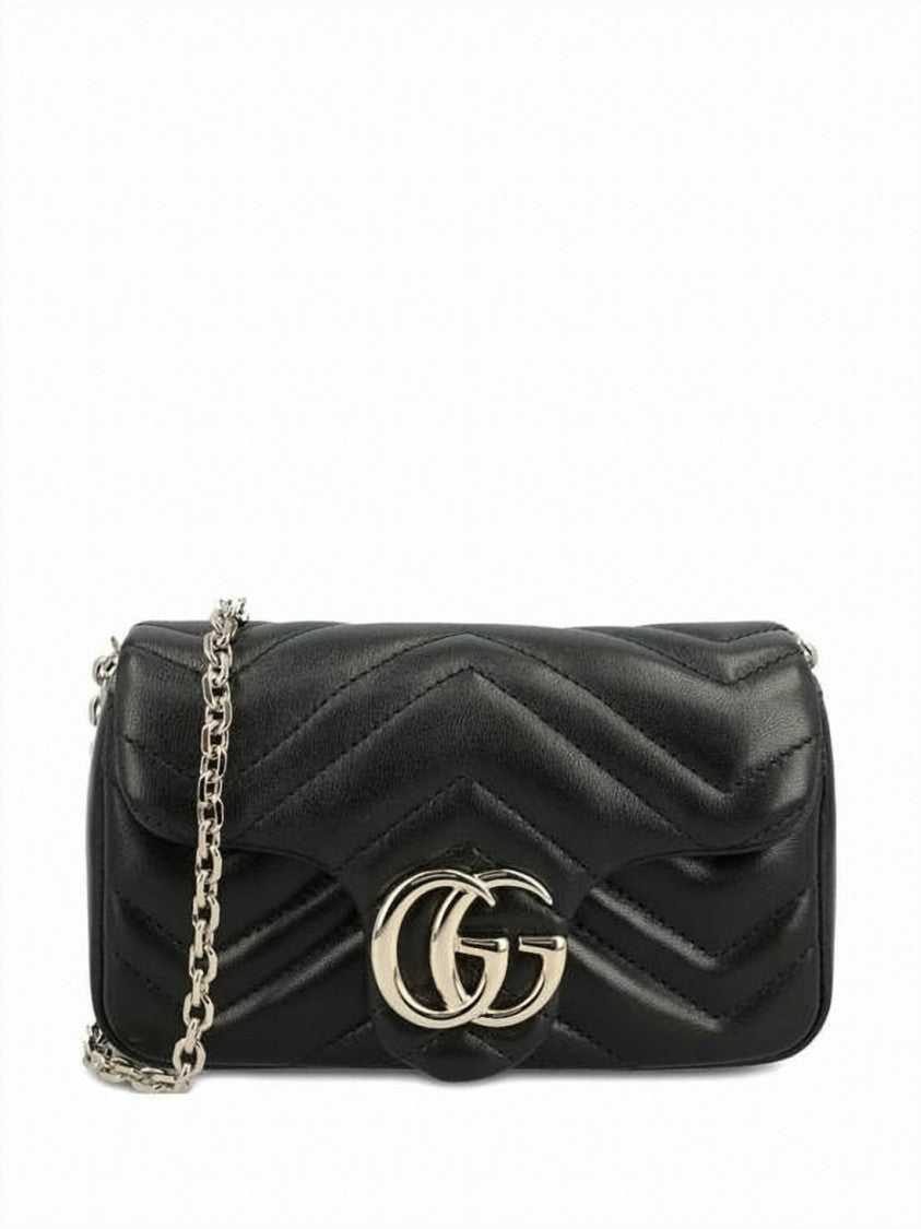 Gucci Quilted Chevron Mini Shoulder Bag With Double G Logo