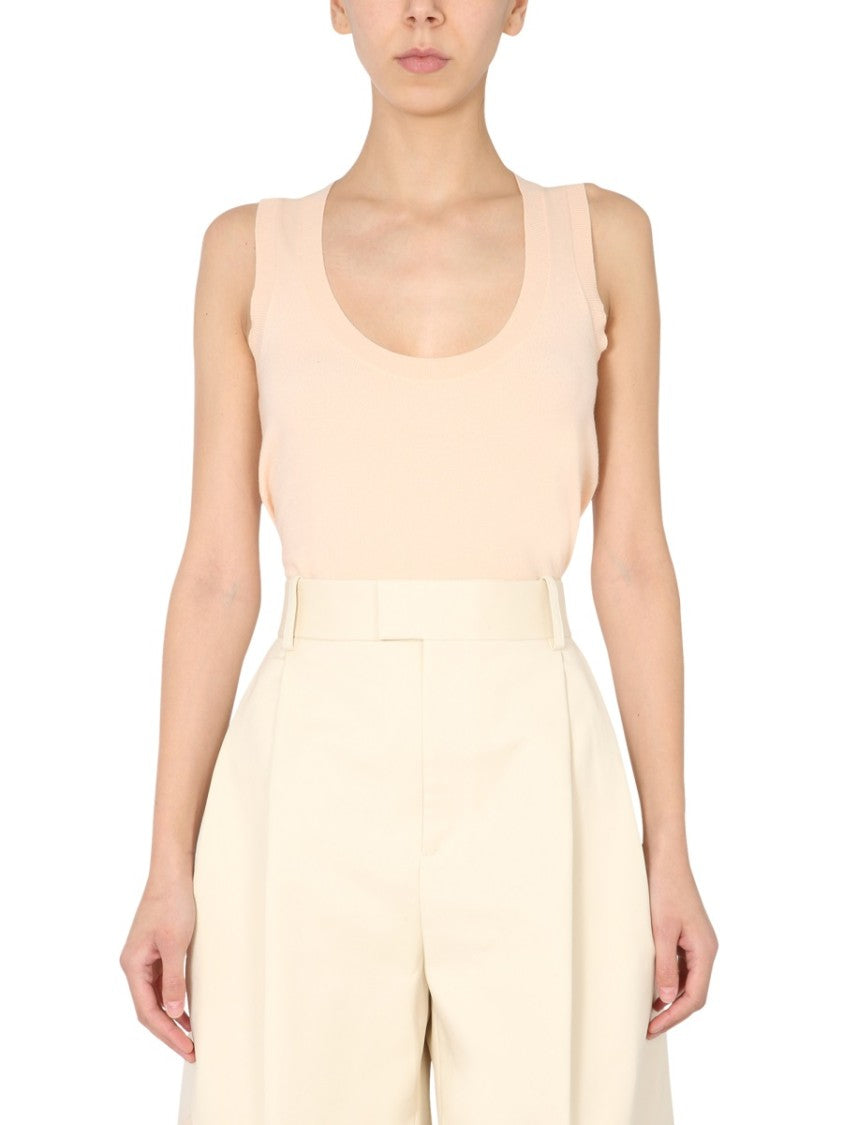 Bottega Veneta Sleeveless Cashmere Blend Sweater With Round Neckline