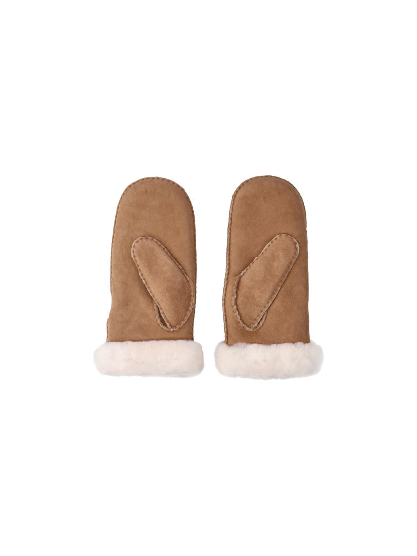 Ugg Fingerless Lambskin Gloves With Shearling Lining