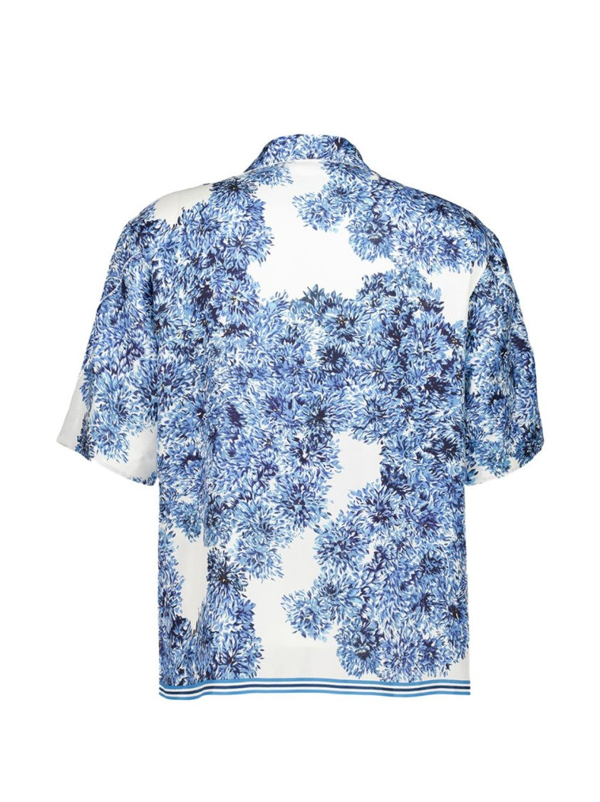 Givenchy Floral Print Short-Sleeve Classic Collar Shirt