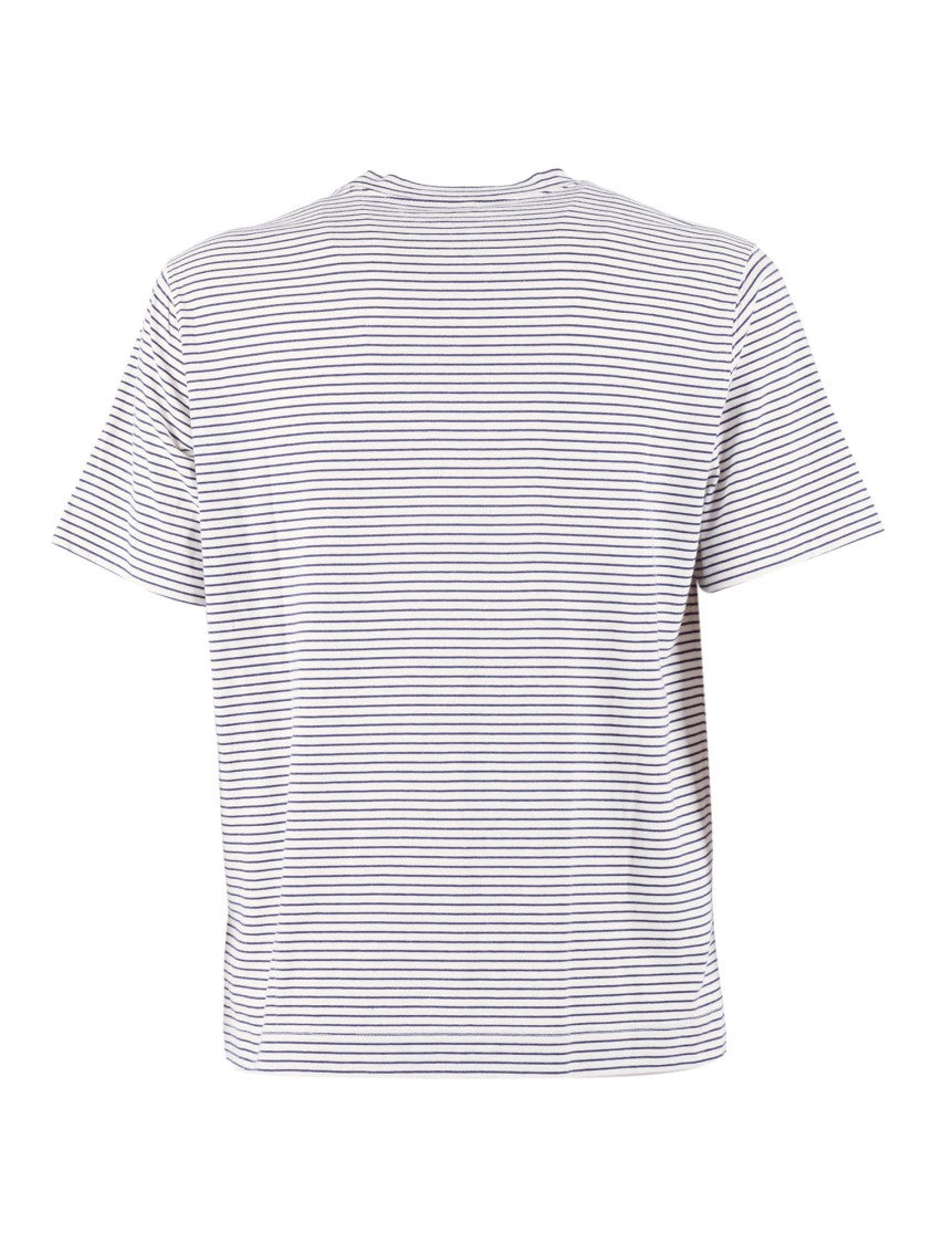 Circolo 1901 White Cotton Stripe T-Shirt