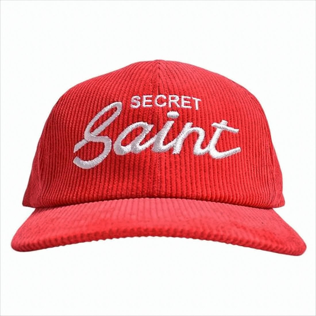 Saint Mxxxxxx Structured Corduroy Cap With Curved Brim And Embroidered Detailing