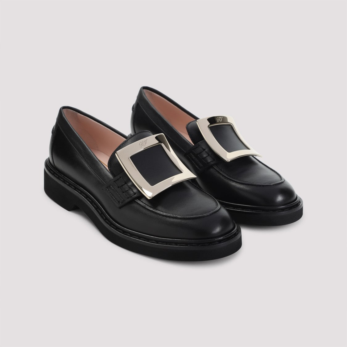 Roger Vivier Leather Loafers With Decorative Buckle