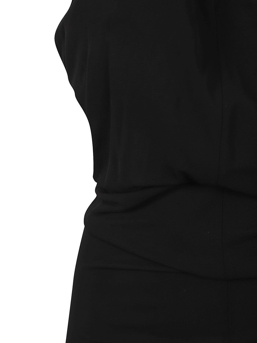 Saint Laurent Draped Black Dress With Back Cutout