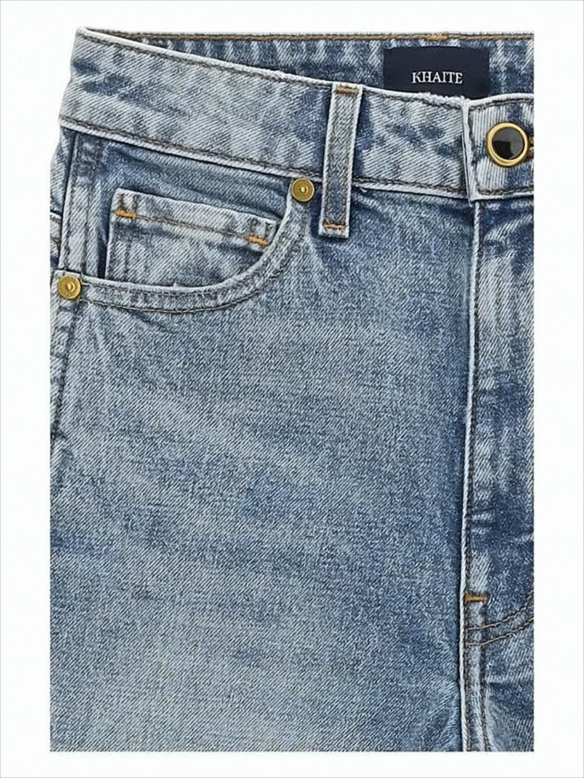 Khaite Straight-Leg Denim Pants With Mid-Rise Waist