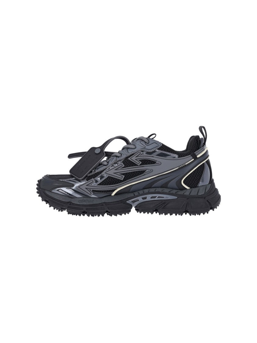 Off-White Low-Top Sneakers With Textured Rubber Sole