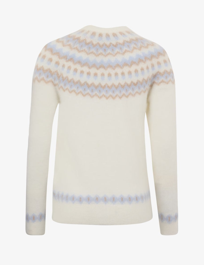 Mc2 Saint Barth Nordic-Inspired Cream Sweater With Embroidered Detail