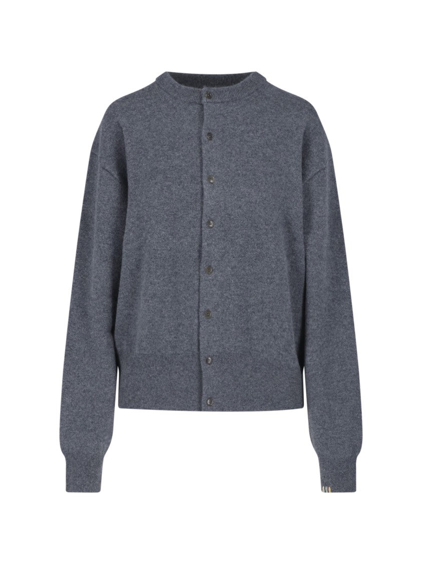 Extreme Cashmere Grey Luce Button-Down Cashmere-Blend Cardigan