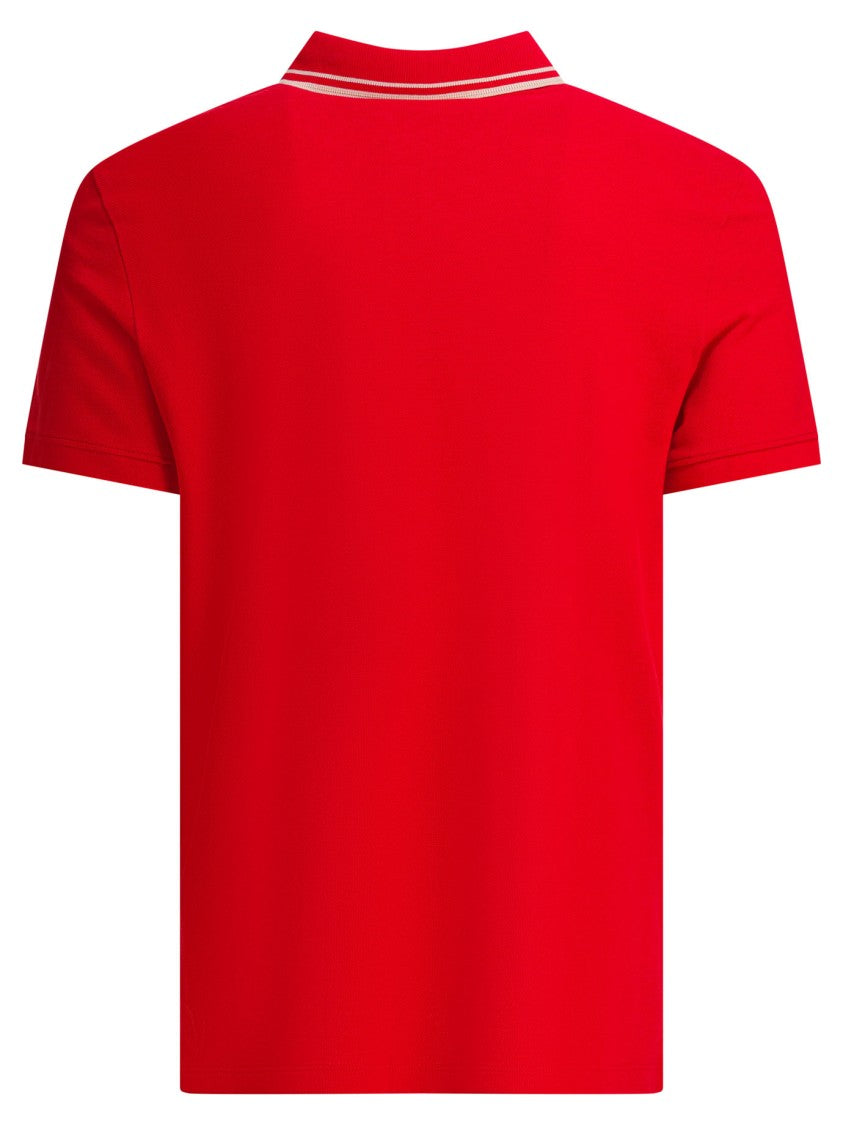 Valentino Red Polo Shirt With Striped Accents