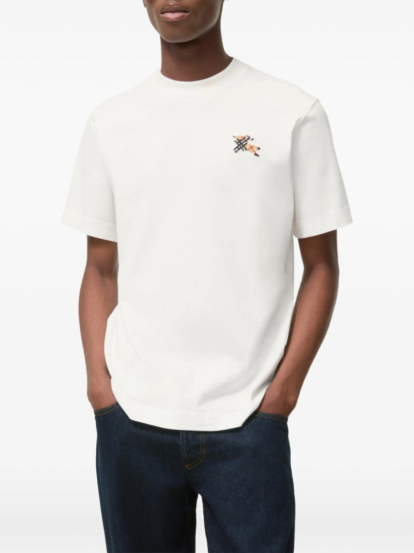 Burberry White Seth Cotton Crewneck T-Shirt