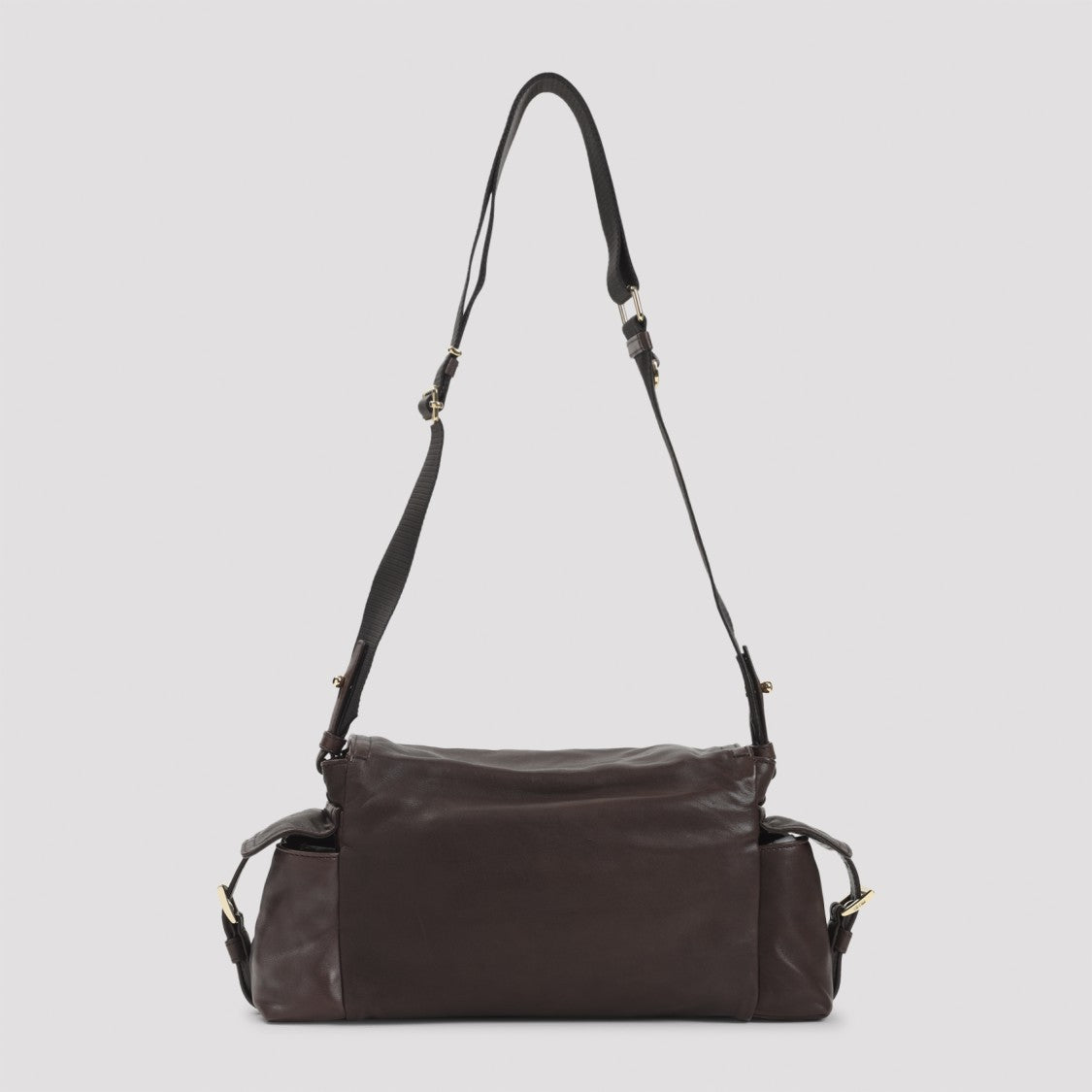 Prada Lamb Leather Handbag With Flap Closure