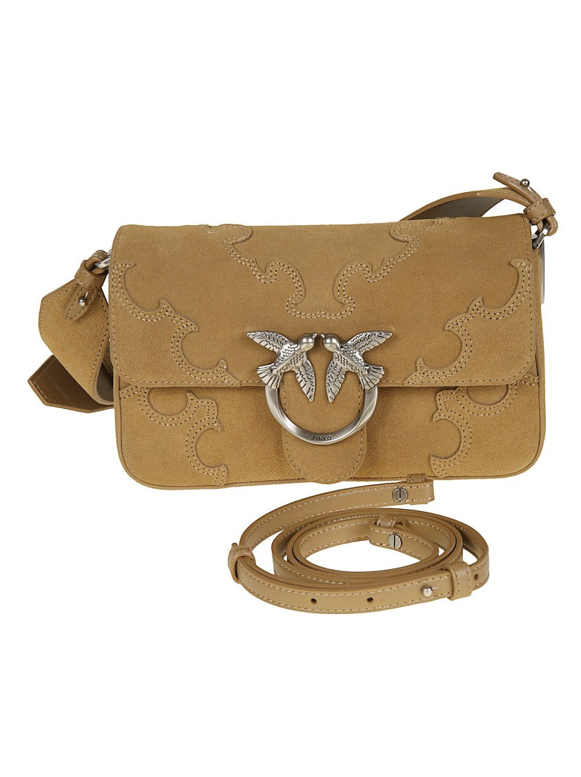 Pinko Love One Slouchy Mini Suede Handbag