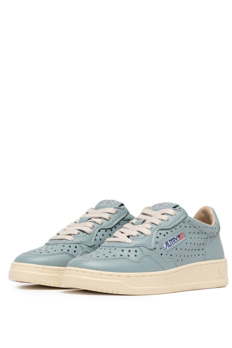 Autry Blue Medalist Perforated Leather Sneakers