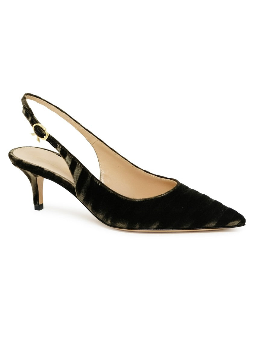Gianvito Rossi Mink Zebra Print Velvet Pumps
