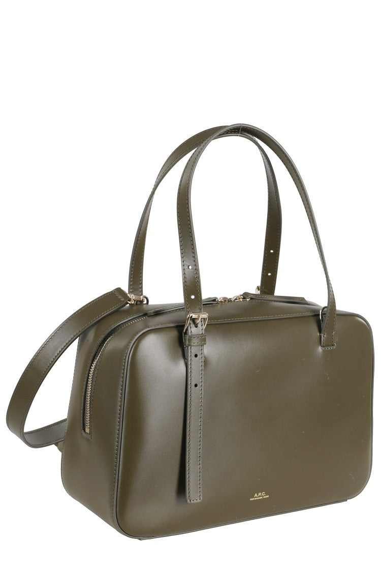 A.P.C. Green Sac Virginie Box Double-Handle Polyurethane Mini Bag