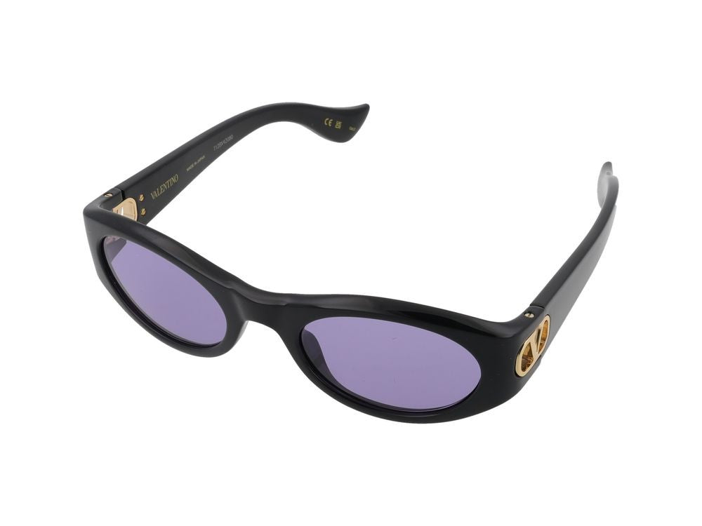 Valentino Black Vg0015s Bio-Injected Rounded Sunglasses