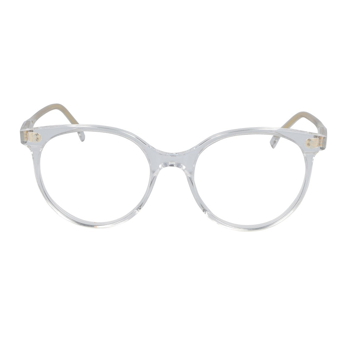 Kador Cynda/N-52 Transparent Round Frame Eyeglasses With Metallic Gold Temples