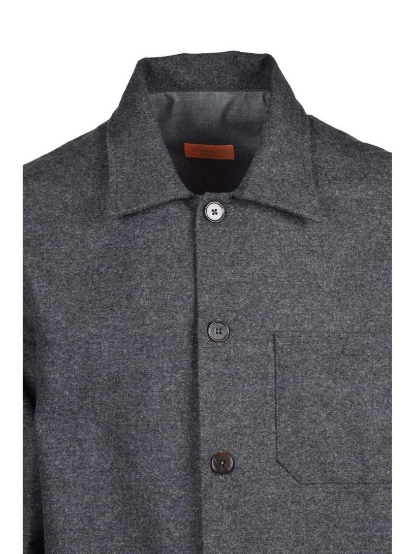 Grigio Grey Flannel Acrylic-Blend Shirt