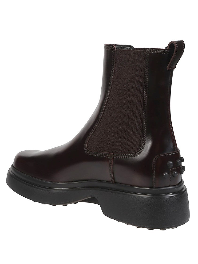 Tod's Brown Calf Leather Chelsea Boots