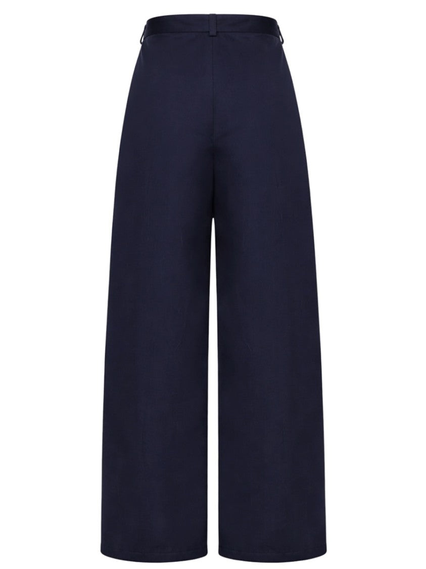 Stella Mccartney High-Waist Wide-Leg Cotton Cargo Pants