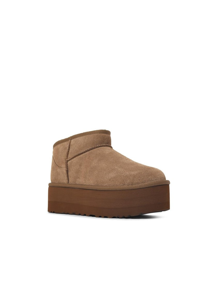 Ugg Light Bronze Classic Ultra Mini Platform Suede Boots