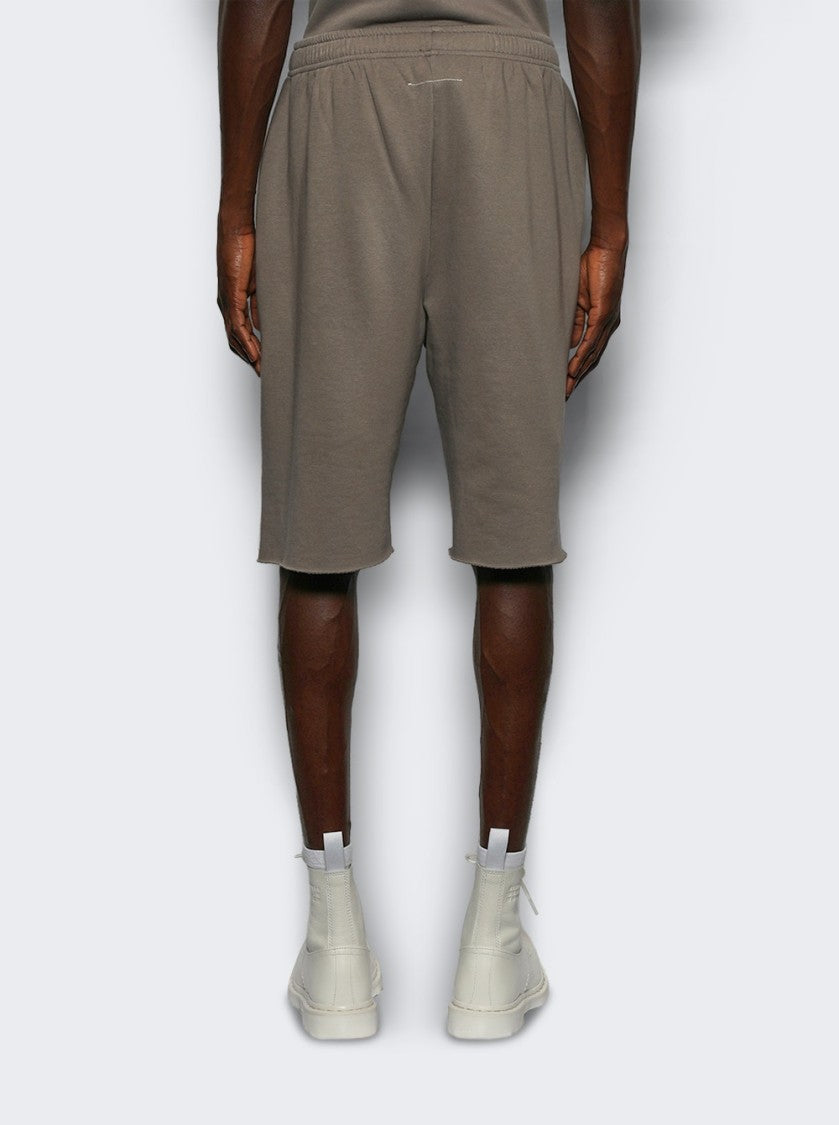 Mm6 By Maison Margiela Relaxed Fit Taupe Shorts With Elasticated Waistband