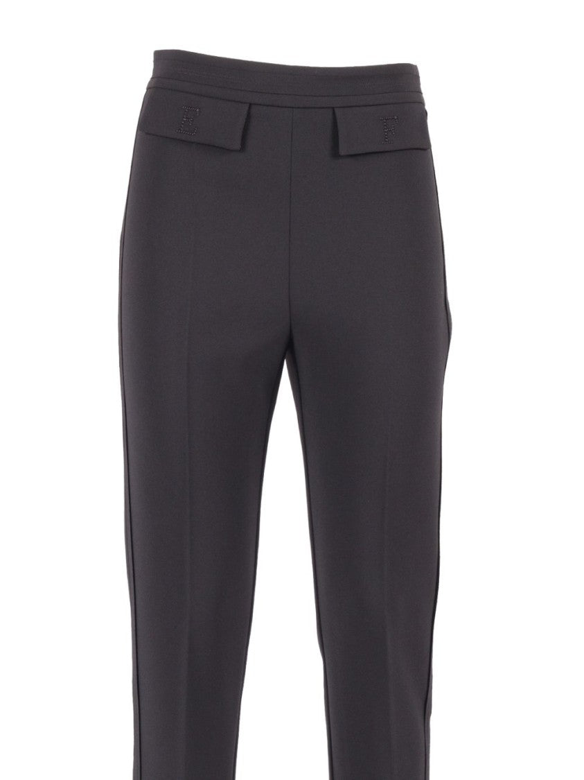 Elisabetta Franchi Regular Fit Straight Leg Pants With Flap Pockets