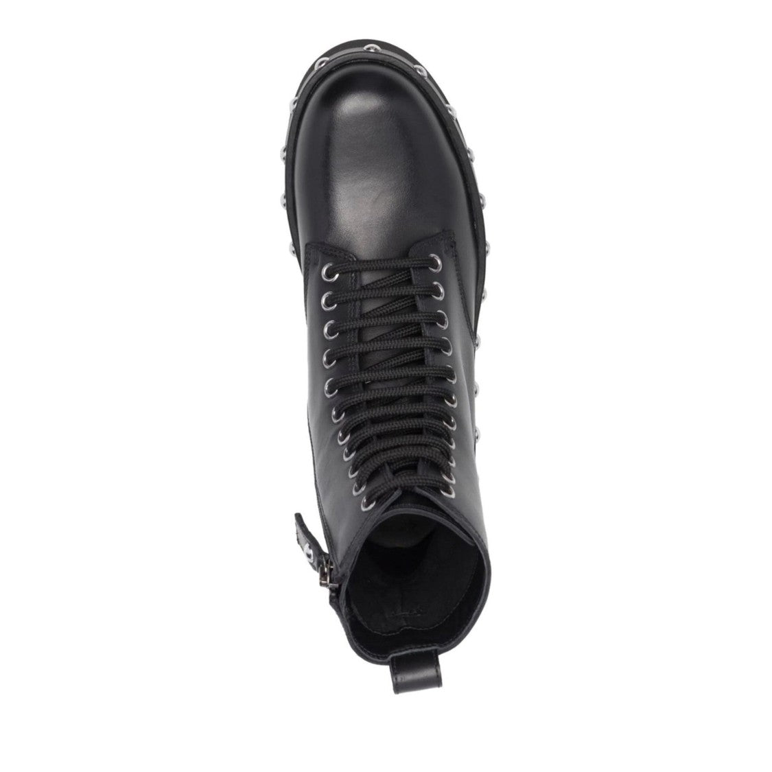 Furla Black Rita Edgy Studded Detail Leather Ankle Boots