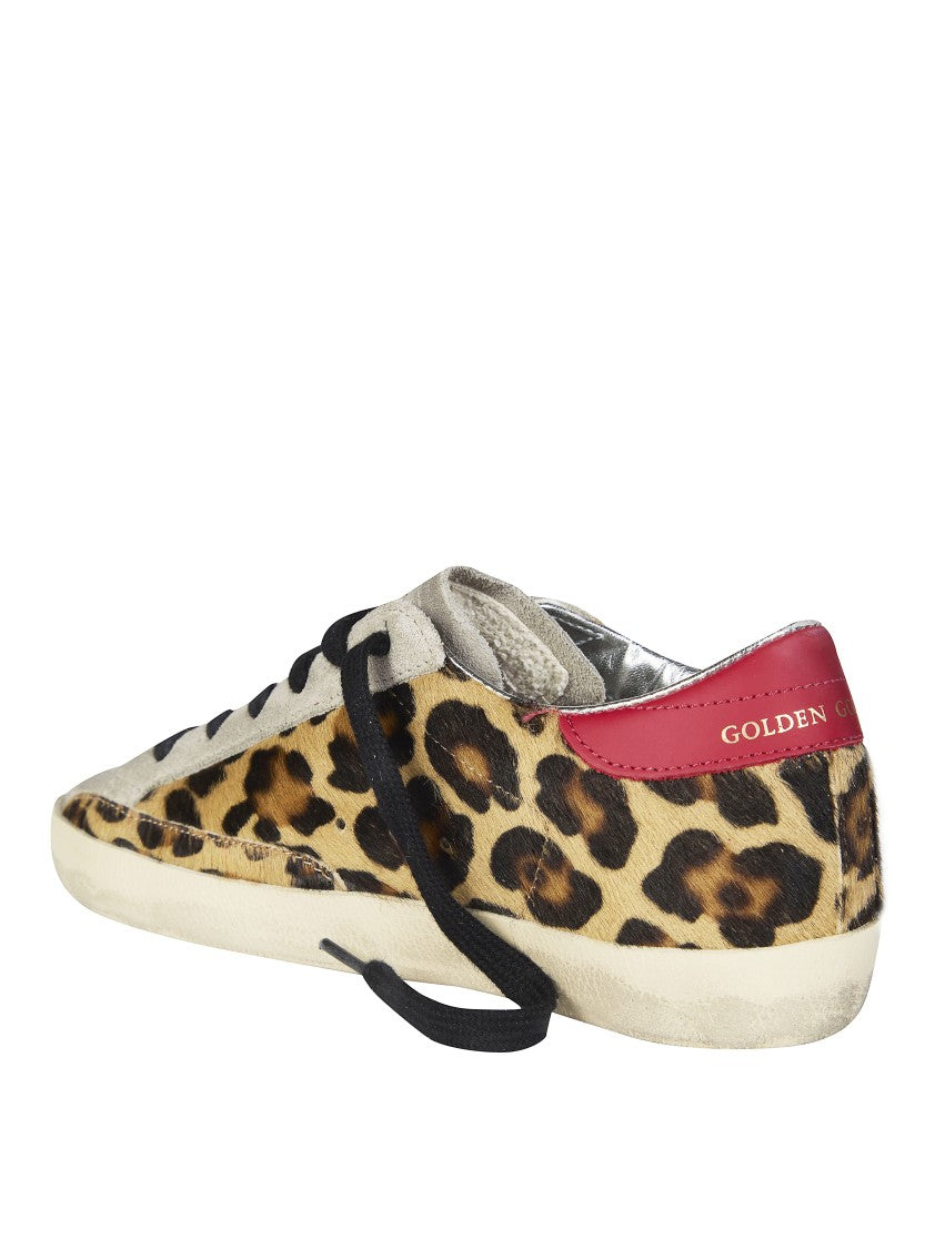Golden Goose Leopard Print Low-Top Sneakers With Suede Star