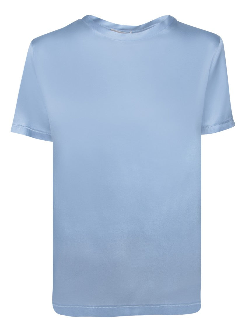Blanca Vita Relaxed Fit Blue Top With Subtle Sheen