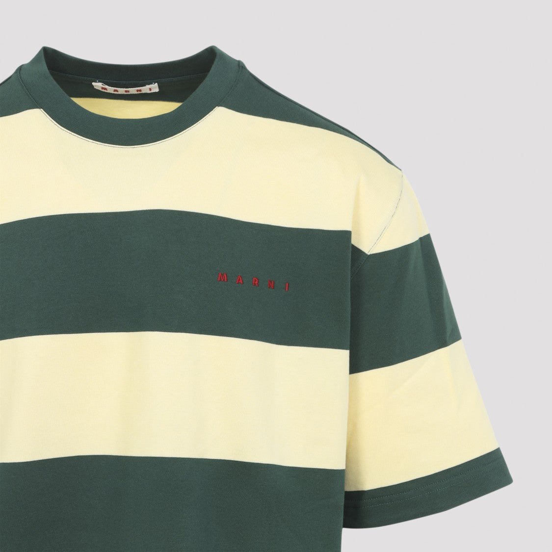 Marni Yellow And Green Cotton T-Shirt