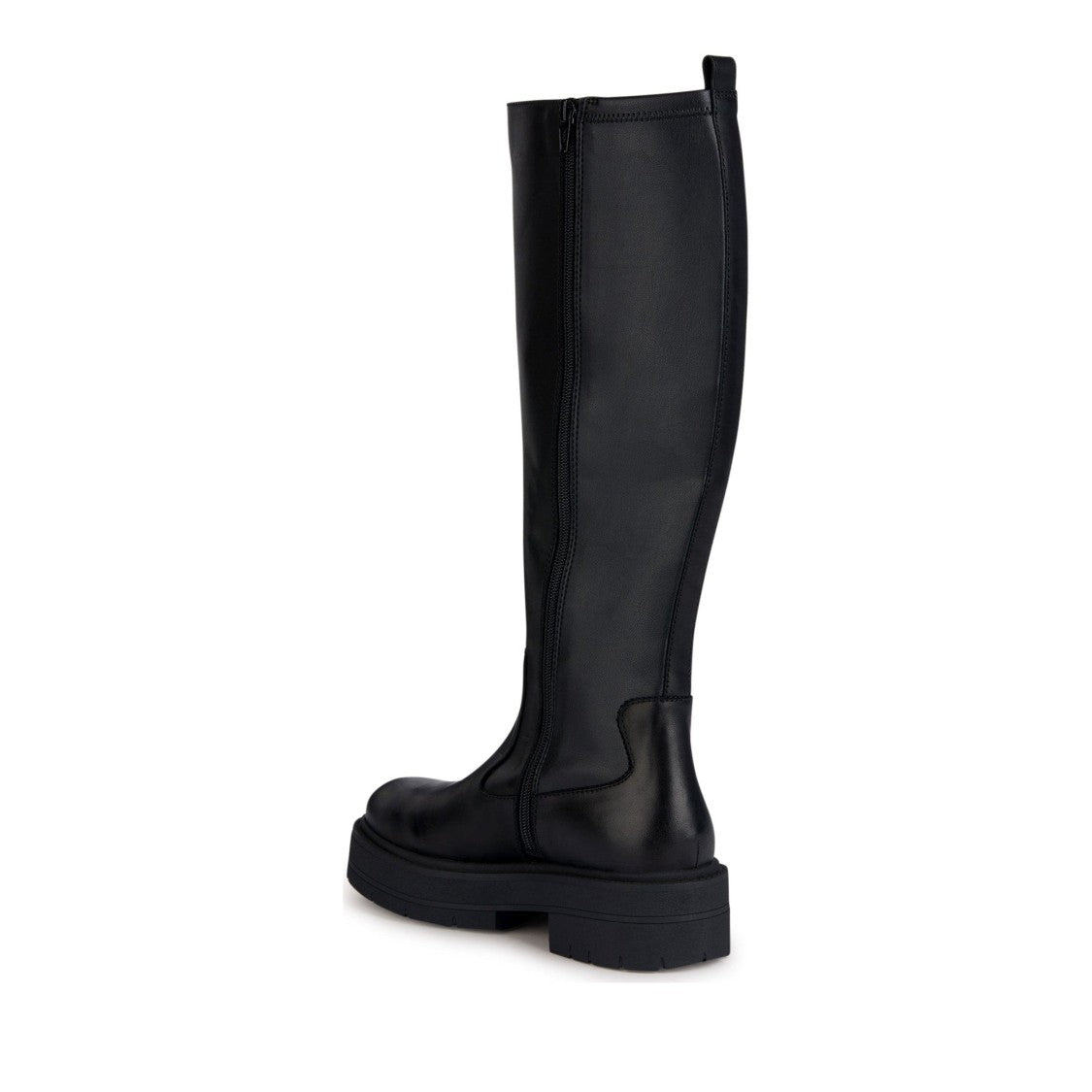 Geox Black Spherica Ec7 Textured Sole Zipper Leather Boots