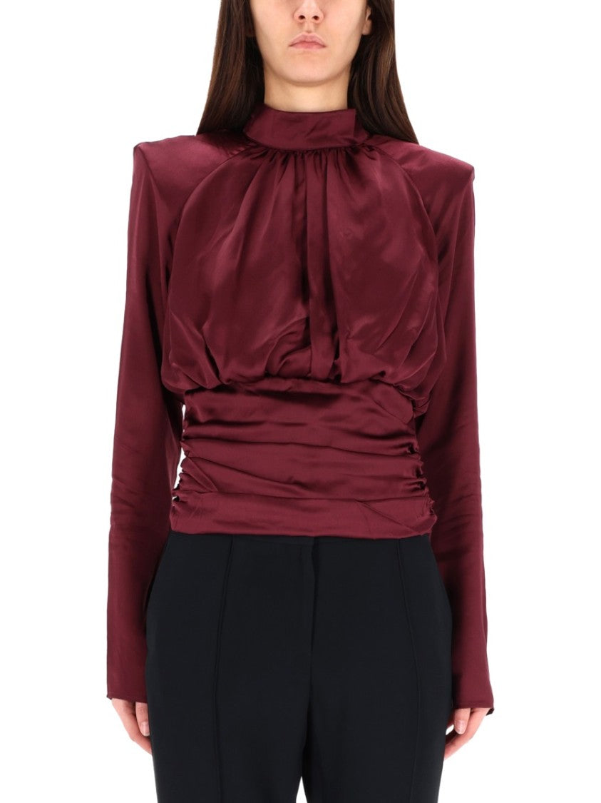 Rotate Birger Christensen Bordeaux Long-Sleeved Top