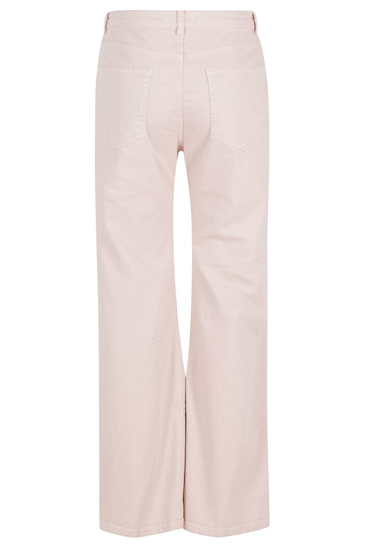Seventy Pink Flared Belt-Loops Cotton Pants