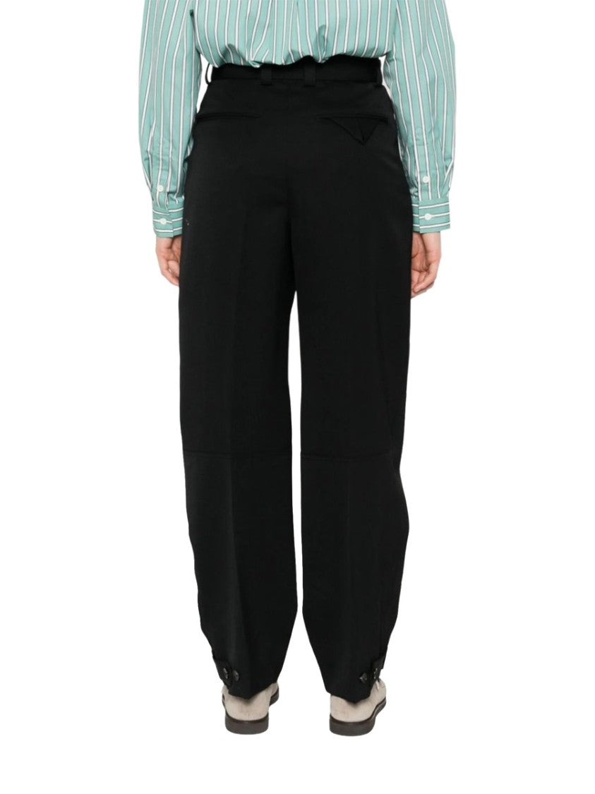 Bottega Veneta High-Waisted Straight-Leg Pants With Matching Belt