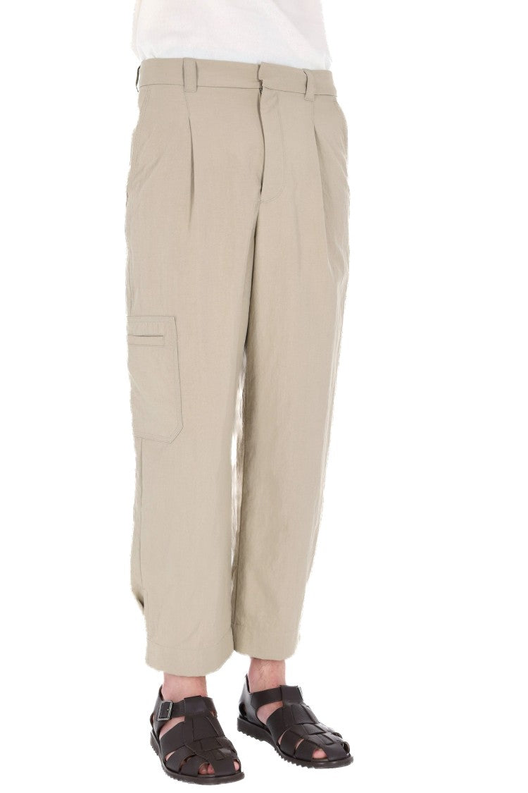 Maison Kitsuné Adjustable Hem Cropped Canvas Pants