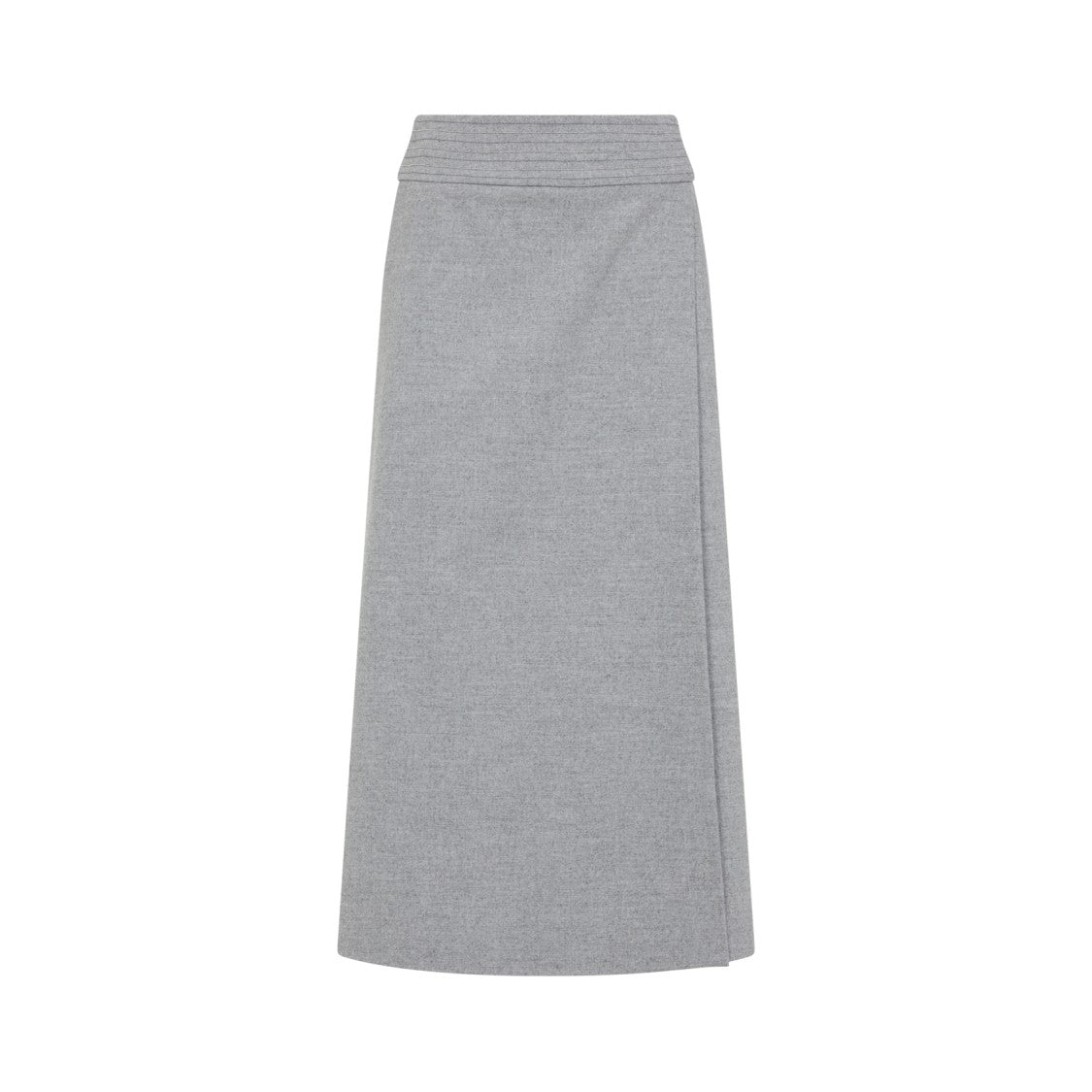 Peserico Grey Wool Blend Midi Skirt
