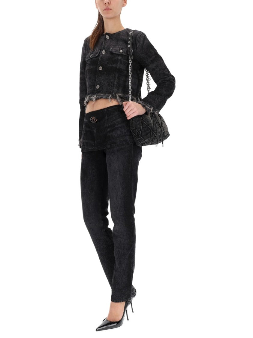 Diesel De-Graffy-Fsh Cropped Denim Jacket