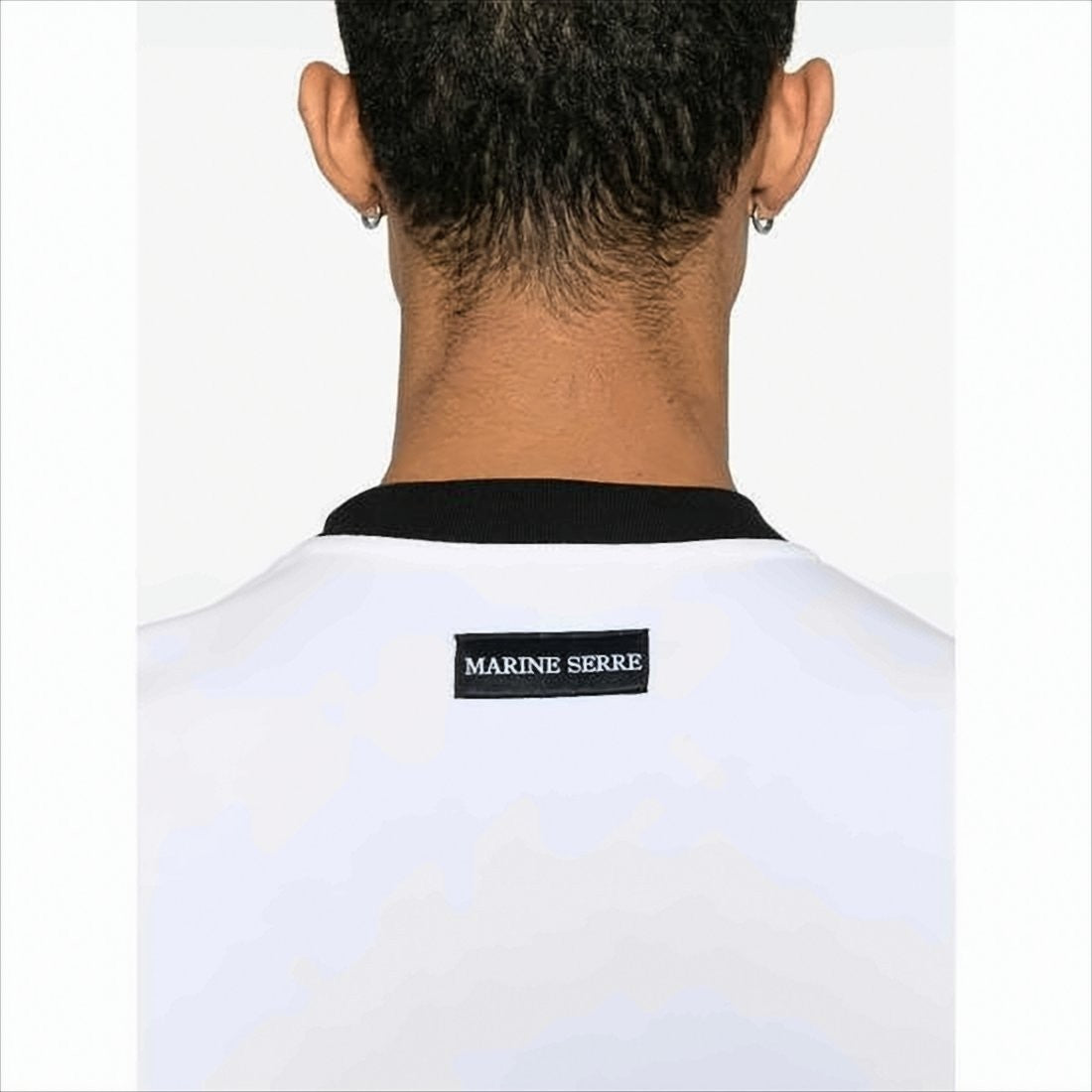 Marine Serre Contrasting Trim Short-Sleeve T-Shirt With Emblem