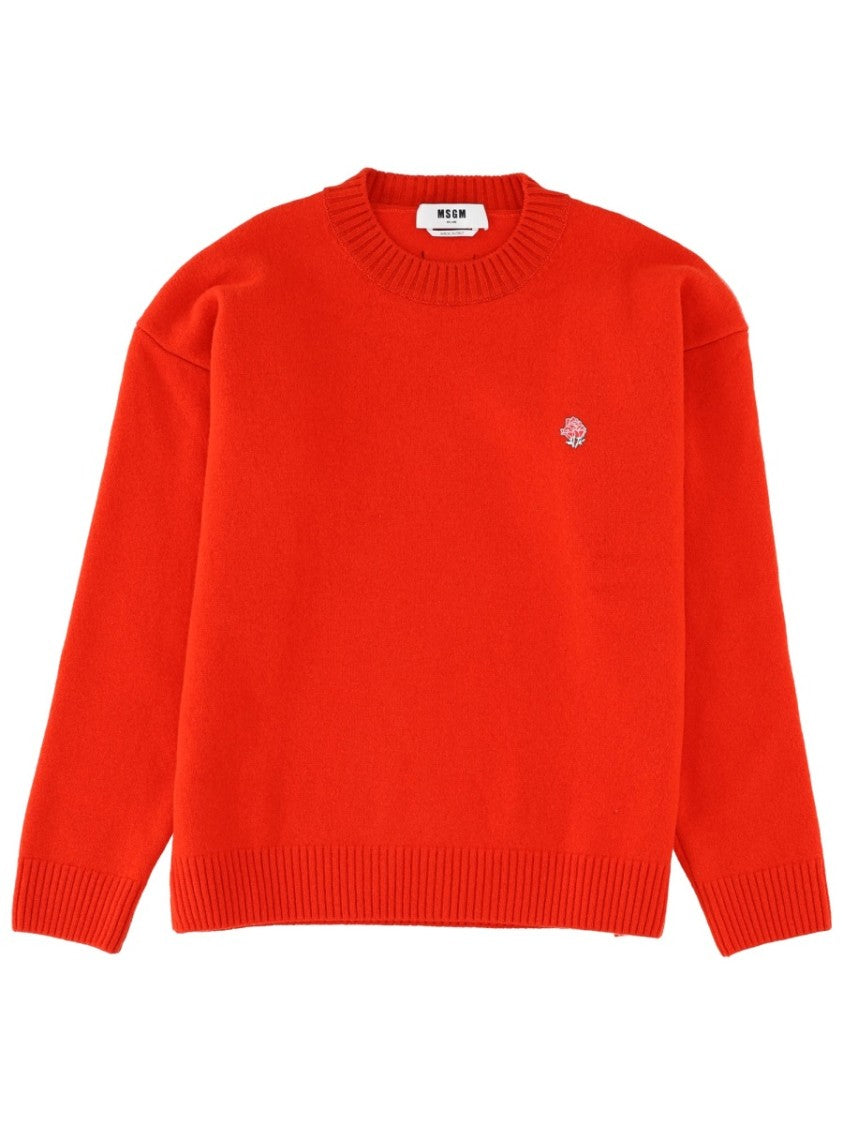 Msgm Red Merino Wool-Cashmere Sweater