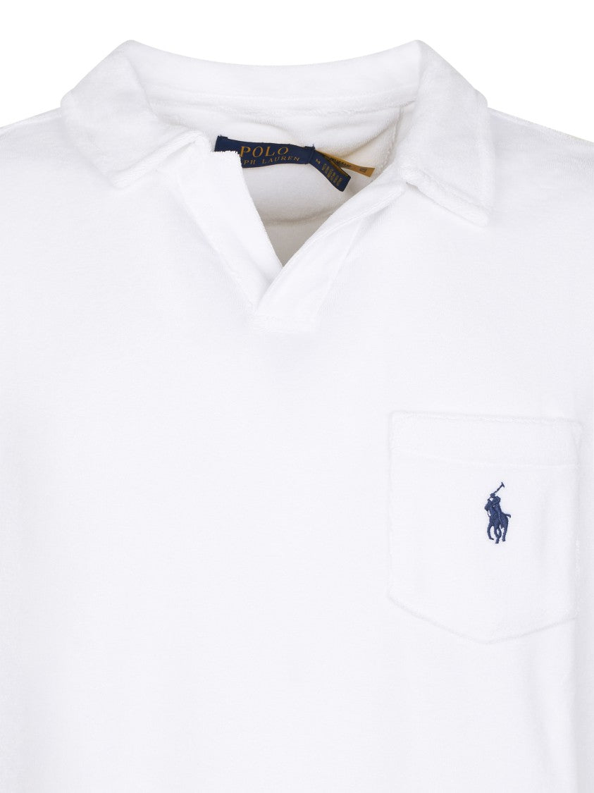 Polo Ralph Lauren White Knit Polo Shirt With Classic Collar