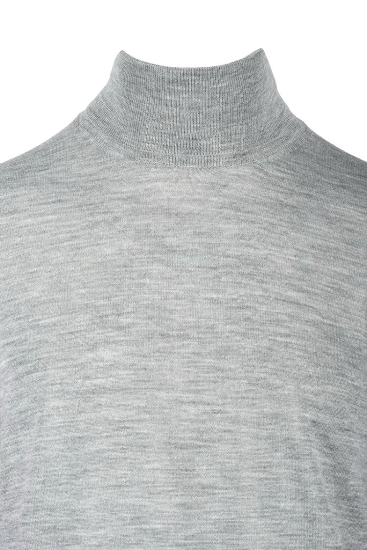 Filippo De Laurentiis Mouse Grey Merino Wool Men's Turtleneck