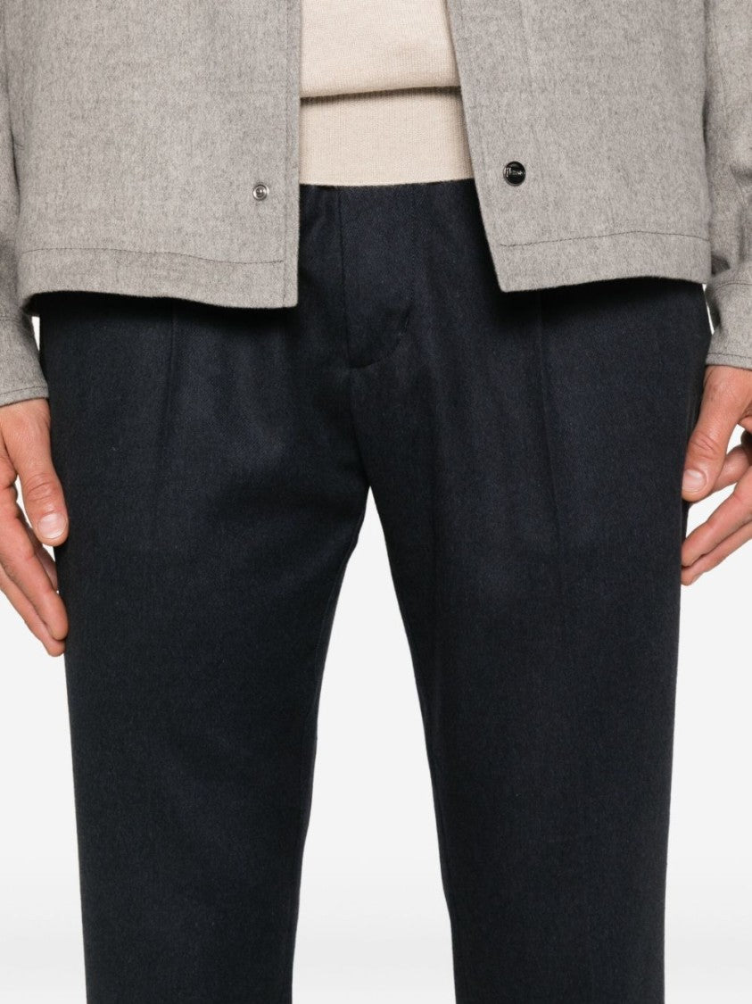 Herno One-Pleat Blue Trousers