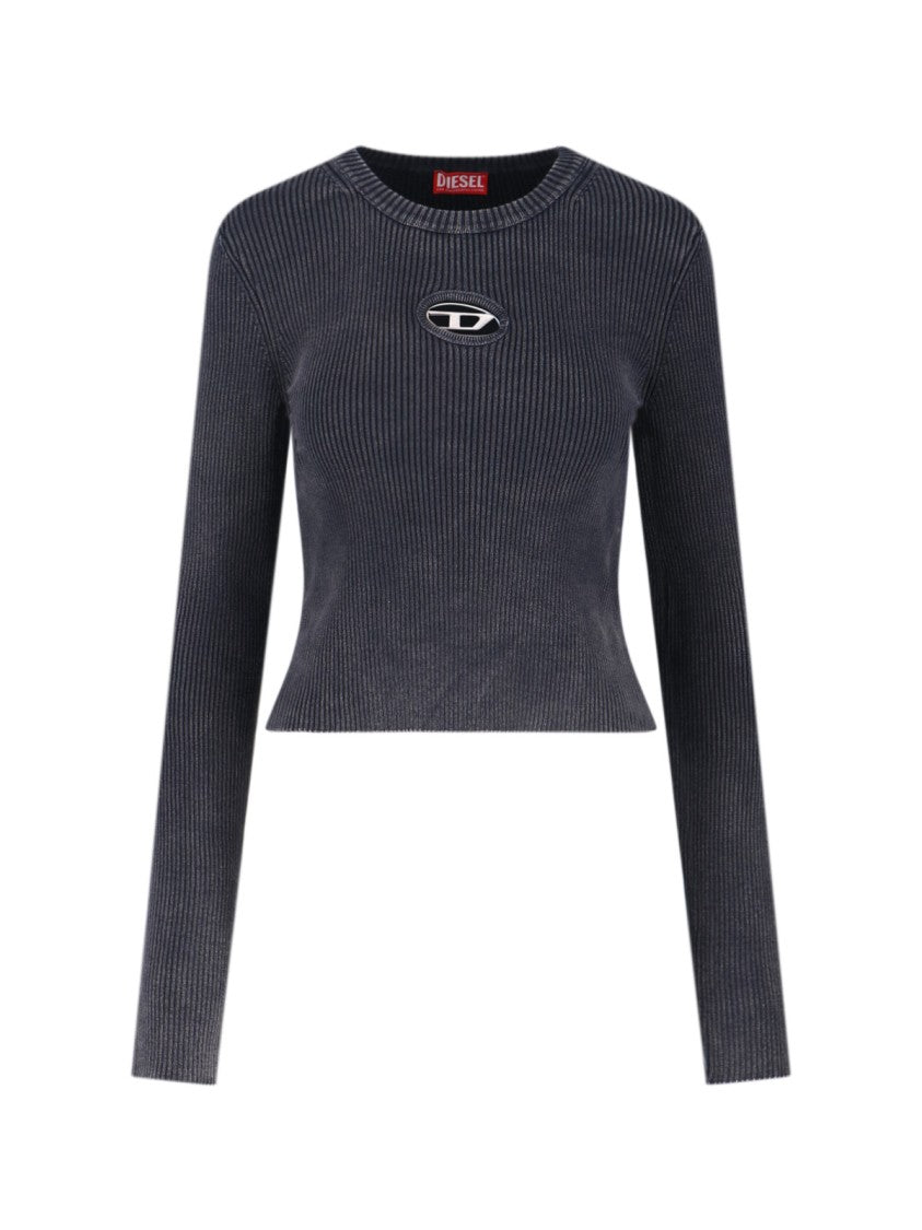 Diesel "M-Anchor-A" Knit Crop Top – Black