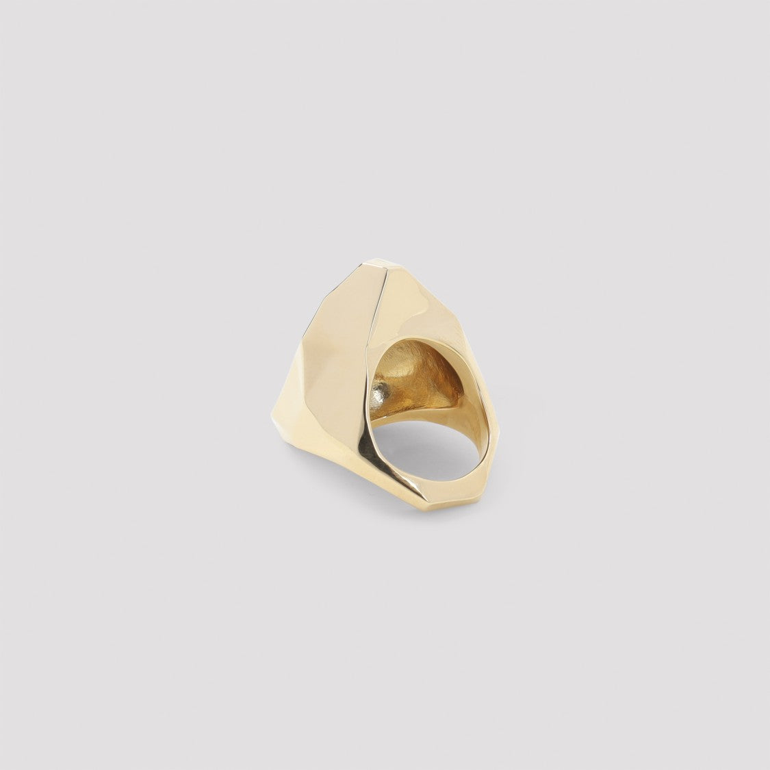 Lanvin Cubic Metal Gold Brass Ring