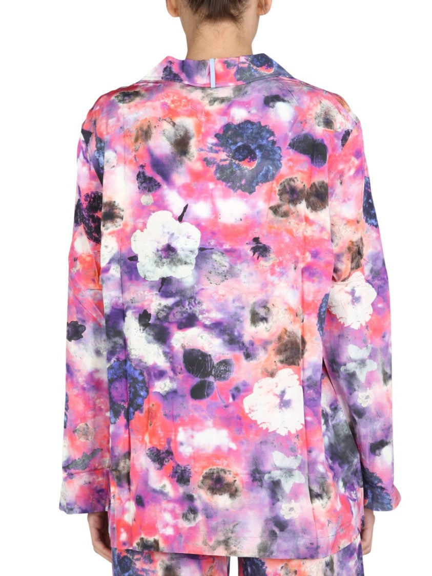 Mcq Abstract Floral Pattern Relaxed Fit Shirt