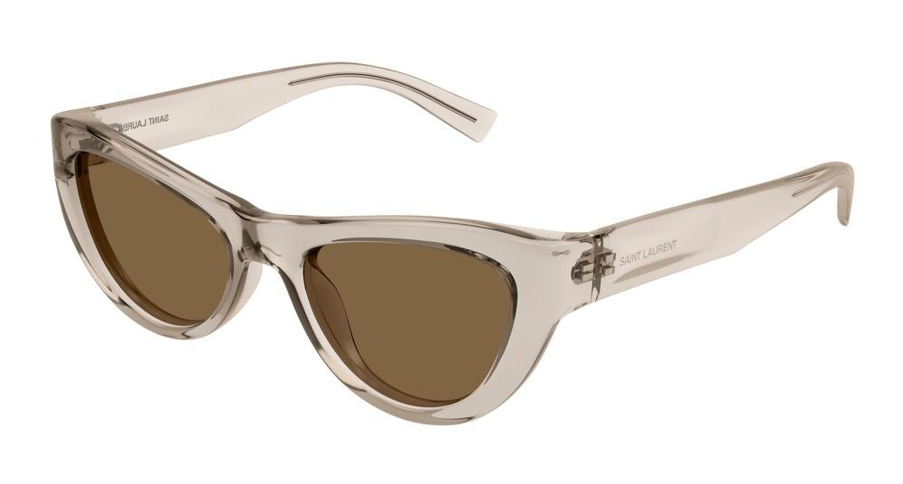 Saint Laurent Beige Translucent Cat-Eye Sunglasses