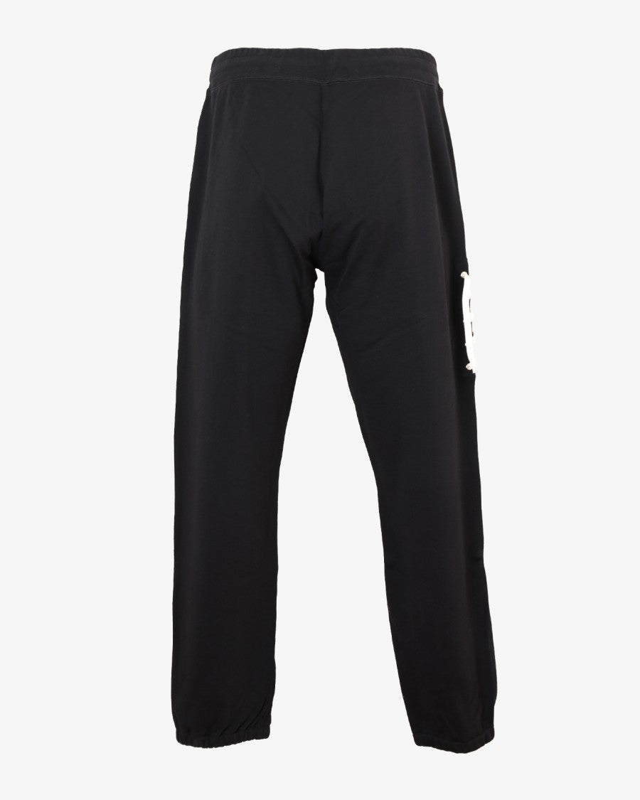 Craig Green Black Cotton Sweatpants With Cream Lace Detail
