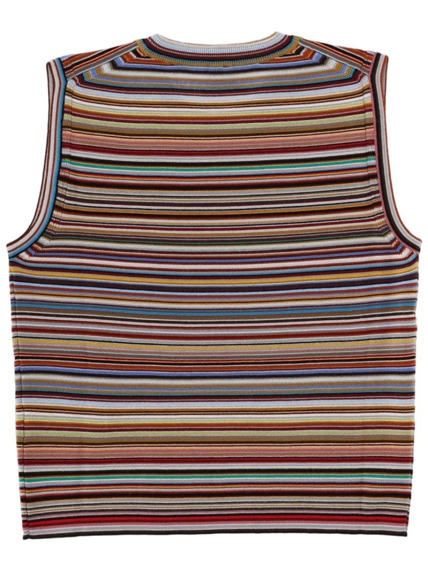 Paul Smith Signature Stripe Sleeveless Merino Wool Knit Top